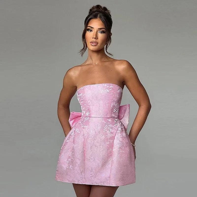 Amélie Bow Jacquard Dress
