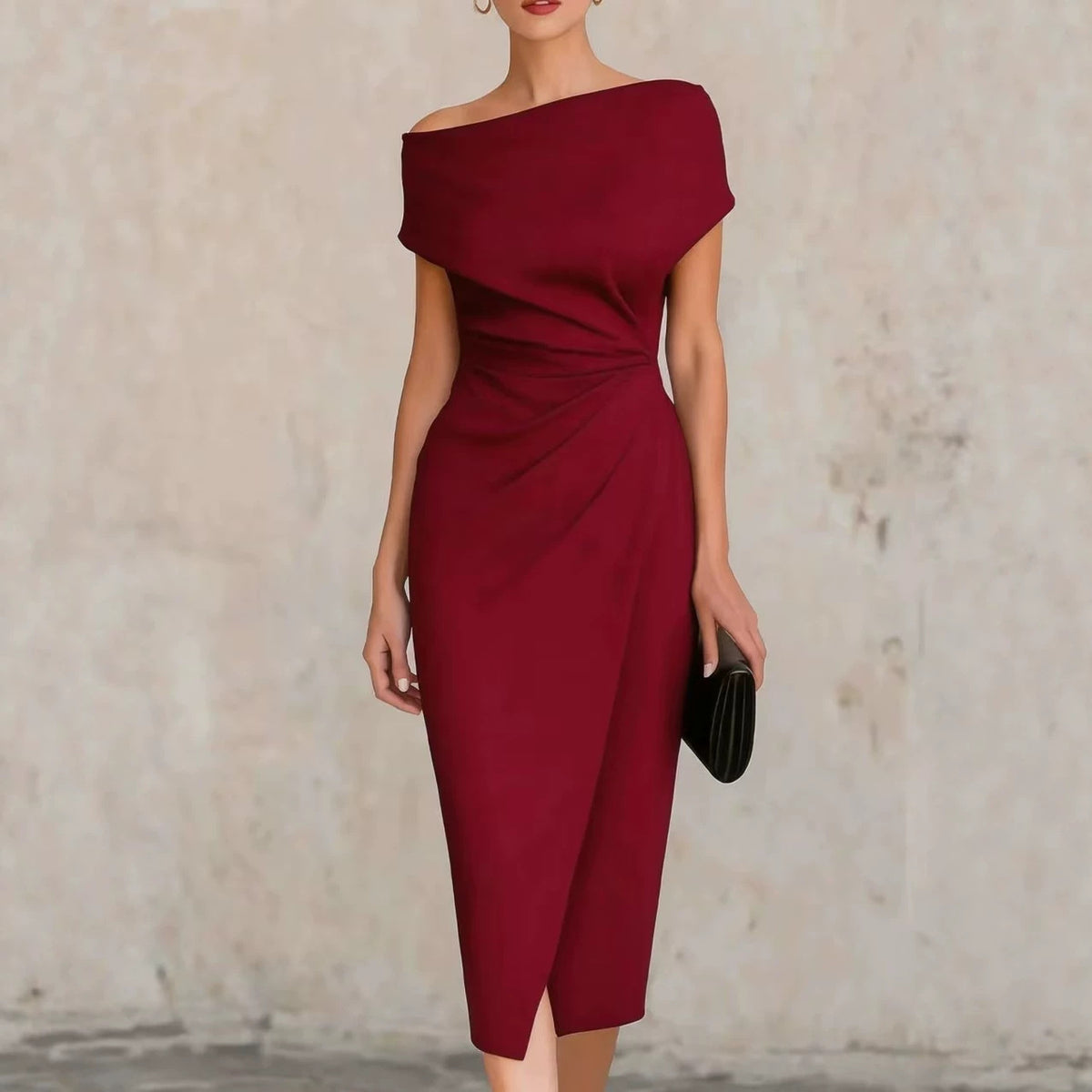 Isabelle Off-Shoulder Pleated Dress