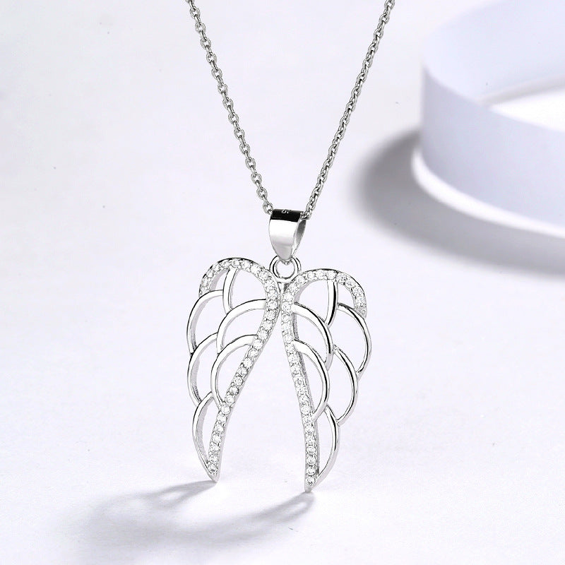 Sterling Silver Wing Zircon Pendant