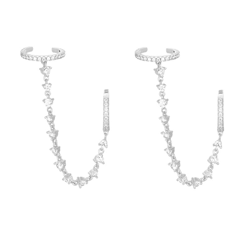 Gold-Tone Geometric Zircon Earrings