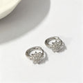Sterling Silver Zircon Snowflake Earrings