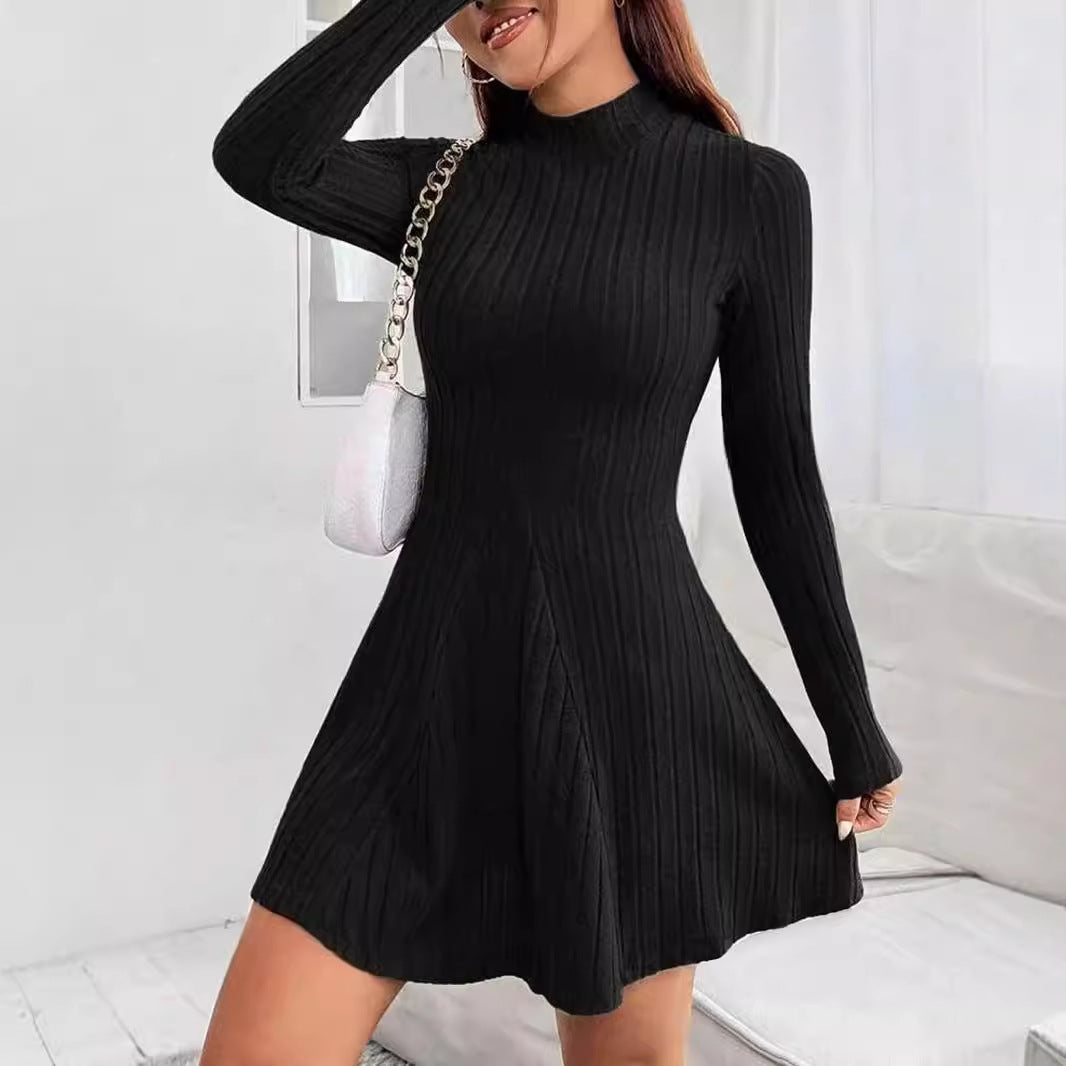 Elena Sculpted Long-Sleeve Dress
