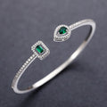 Elegant Zircon Open Bangle Bracelet