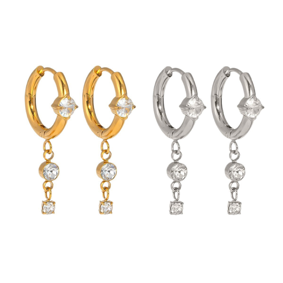 Geometric Tassel Drop Earrings with Diamond Accent