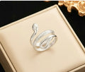 Silver snake wrap ring